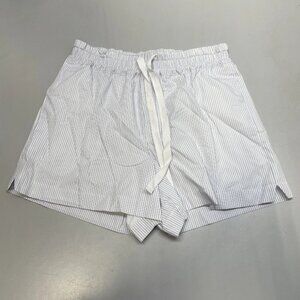 G. Label by Goop Women's Shorty Boxer Shorts White/Blue Stripe Size 0